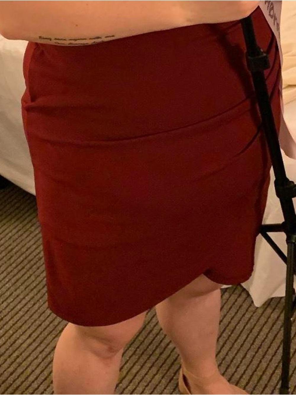 Forever 21+ Burgundy Stretch Pencil Skirt - Size 3x